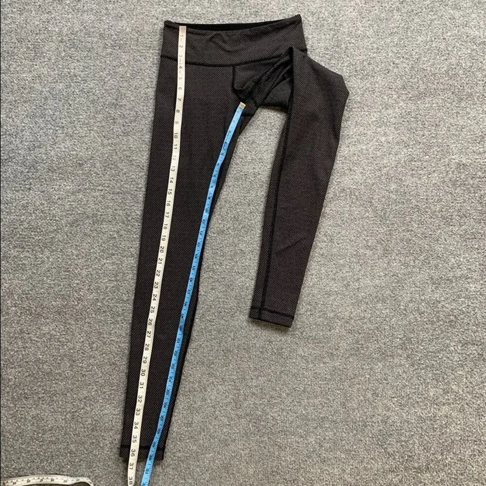 Lululemon Leggings Womens 4 Black White Wunder Under Printed Crop Workout Yoga